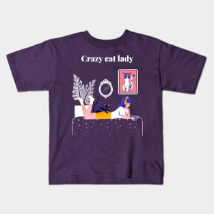 Cat Lady Crazy Kids T-Shirt